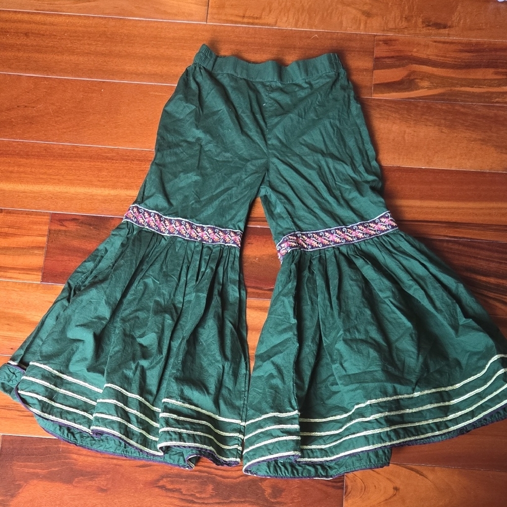Vibrant Green Casual Pleated Skirt
